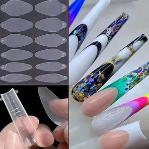 New Product 12 / French Nail Sticker Double Pointed Nail Sticker Polyethylene Gel Form Nail Applique