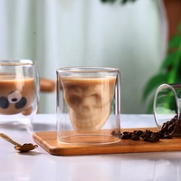 Verre transparent, verre à Double couche, transparent, résistant à la chaleur, tulipe à espresso murale, avec double paroi