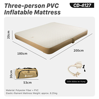 Matelas gonflable en PVC à filament élastique, lit d'air surélevé de 20 cm, housse amovible, pour la maison, le camping et les voyages