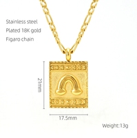 Collar de Moda con Colgante Cuadrado de Letras del Alfabeto, Cadena con Iniciales, Concha Rosa, Chapado en Oro de 18K, Acero Inoxidable, Joyería para Mujer