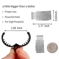 Pinces à cheveux élégantes en strass de style coréen de 1,77 pouce pour femmes, pour queue de cheval haute, cheveux épais et longs