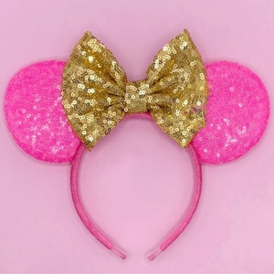 Fascia per capelli fatta a mano in tessuto con fiocco di <span class=keywords><strong>Minnie</strong></span> Mouse, alta elasticità, accessori per capelli per ragazze, colori caramella, decorazione per feste - Product Image 3