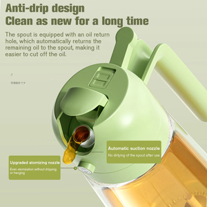 2in1 Oil Sprayer Glass Bottle for Cooking Anti-leakage Olive Oil Storage Bottle for <b>BBQ</b> Air Fryer Salad Steak Kitchen Supplies - Product Image 4