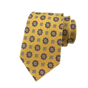 newest high quality classical silk casual yellow necktie