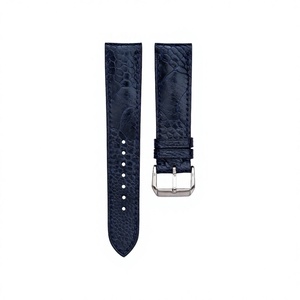 Bracelet de montre en cuir de jambe d'autruche cousu main, haut de gamme, respirant, réglable, étanche, avec boucle en acier inoxydable, qualité supérieure - Product Image 1