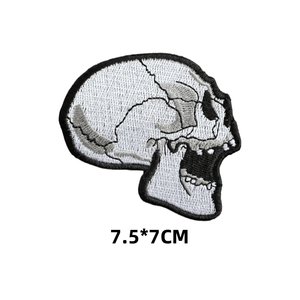 แผ่นผ้าปักลายหัวกะโหลกเป็นมิตรกับสิ่งแวดล้อมแผ่นติดตะขอและห่วงสำหรับแจ็กเก็ตหมวกอุปกรณ์เสื้อผ้า - Product Image 5