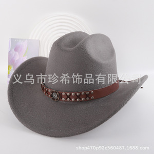 Sombreros de Vaquero de Poliéster con Ala Ancha, Protección Solar, Estilo Retro Artístico, Accesorios de Moda Otoño 2024, Venta al Por Mayor - Product Image 3