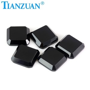 Ágata negra Natural, piedras preciosas sueltas de corte cuadrado, octagonal - Product Image 3
