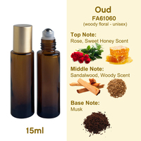 Parfum personnalisé unisexe 15 ml, musc végétalien, oud, bois d'agar, encens, parfum boisé ambré, bille en acier mat, parfum en roll-on, huile aromatique