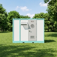 Conteneur WC Mobile Moderne, Cabine Sanitaire Portable, Unité Sanitaire Modulaire à Panneaux Sandwich pour Parcs Publics et Festivals de Musique