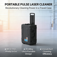 Détachant de peinture laser pulsé compact de style bagage, machine de nettoyage laser pulsé pour la rouille, la peinture, les graffitis, le bois et les meubles