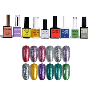 15毫升定制自有品牌素食美容美甲沙龙产品铂金闪光发光二极管紫外线指甲油美甲套装 - Product Image 3