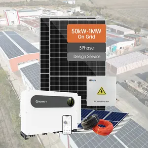 完整的工业太阳能电池板系统1mw太阳能并网系统集装箱1000Kw