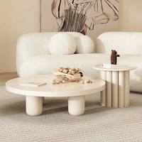 Table basse multifonctionnelle en bois massif, style français, populaire sur internet, personnalisée, créative, multi-niveaux, couleur crème