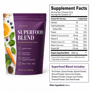 Mezcla de Superalimentos Orgánicos Verdes y Rojos <span class=keywords><strong>para</strong></span> Smoothies, Batidos y Repostería, Mezcla Nutritiva Diaria a Base de Plantas, ODM - Product Image 6
