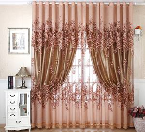 Rideaux Jacquard Style Américain <span class=keywords><strong>Pas</strong></span> Chers Fil de Pivoine Semi-Ombre Salon Balcon Fenêtre Rideaux - Product Image 1