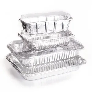Aluminium Foil Containers Suppliers Disposable Pan Baking Container Food 1000ml Aluminum Foil 8011 Food Aluminium Foil With Plastic Lid Factory Direct Holiday Party