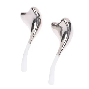 Custom Label Skin Care Facial Massager Tool Cooling Metal Stainless steel Silver Heart Shape Ice Globes