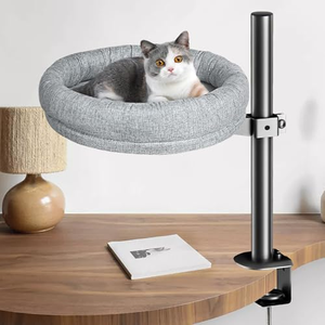2025 Nouveau 360 °   Hamac de bureau rotatif pour chat, perchoir rond réglable en hauteur pour chat - Product Image 2