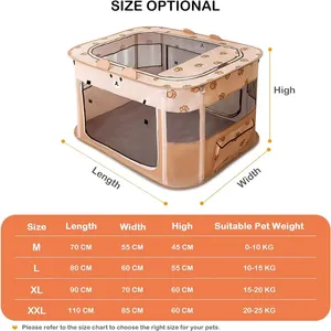 Foldable Pet Pen Dog Crate Portable <strong>Playpen</strong> for Dog <strong>Puppy</strong> Cats Top Removable Zipper Mesh Dog Cat Tent Kennel with Carrying Bag - Product Image 5