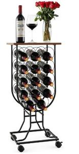 Casier à <span class=keywords><strong>vin</strong></span> en métal mobile sur pied pour cuisine, salle à manger, bar à domicile, hôtel, villas, supports de <span class=keywords><strong>rangement</strong></span> pour comptoir - Product Image 6