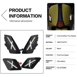 Feux arrière à LED noirs pour Vespa GTS300, clignotants, feux de position avant, accessoires de modification de <span class=keywords><strong>moto</strong></span>, 2 lentilles, installation facile - Product Image 2