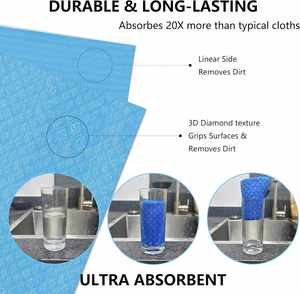 Lot de chiffons de cuisine écologiques réutilisables en cellulose, type éponge, de forme carrée, fabriqués en Suède - Product Image 2