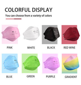 Masques respiratoires jetables <span class=keywords><strong>FFP2</strong></span> petit format, prix usine, 4 plis, en tissu non tissé imperméable, forme poisson, avec boucles d'oreille réglables et nez ajustable - Product Image 6