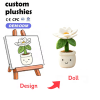 Plante en peluche blanche douce en pot, jouet en peluche de simulation florale, vente en gros, personnalisable, pour décoration de maison, bureau, étagère, ornement, cadeau