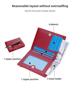 Monedero Baellerry para Mujer, de Marca, Moderno, Pequeño, con Cierre Metálico, Tarjetero, Monedero de Lujo para Mujer - Product Image 3