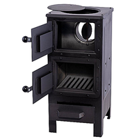 Poêle à granulés en acier au carbone, chauffage autonome d'intérieur avec plaque de cuisson pour cuisine et salon