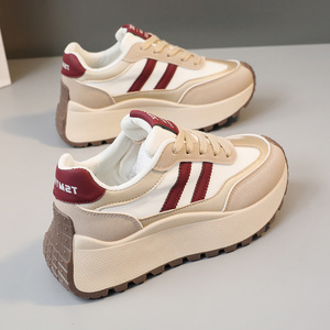 BN002 Baskets rehaussées décontractées pour femmes, plateforme mode printemps-automne, style sportif, bout rond, design respirant pour étudiantes - Product Image 6