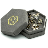 Pour Logo personnalisable RPG Donjons et Dragons Jeu Set 7 pièces Dés polyédriques à motif transparent en verre