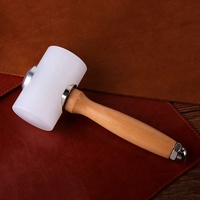 Marteau en nylon à manche en bois pour bricolage Marteau à sculpter le cuir Outils d'artisanat