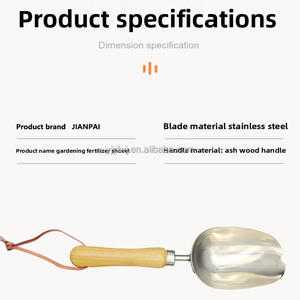 Pala de fertilizante de jardinería de mano de madera de acero inoxidable de alta resistencia pala de suelo de jardín con pala de flores de gran carga - Product Image 6