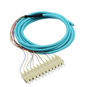 Tùy chỉnh SC PC OM3 đa Breakout phân phối 12 lõi fanout sợi quang Pigtail - Product Image 1