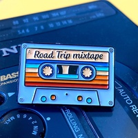 Badge en émail souple personnalisé en métal, motif Mixtape Road Trip Cassette Pastel, fabrication économique
