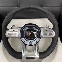 Volant en cuir noir surpiqué pour Mercedes-Benz W202 W203 W204 W205 W206 W213 E63 C/E/S/GLS/G Class CLA