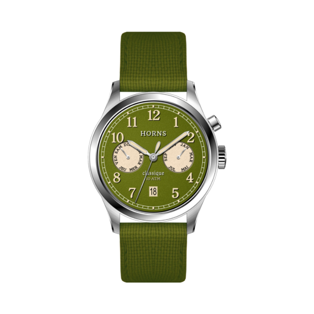 39mm Dual-Eye Waterproof Mechanical Watch with Miyota Movement Rubber Band Pointer Dial Display