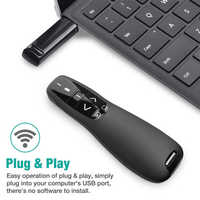 Clicker de présentation sans fil PPT 2.4Ghz RF USB Présentateur sans fil avec pointeur laser rouge Stylo tournant de page Souris télécommandée
