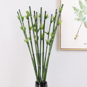 Planta Artificial de Bambú de la Suerte, Flor Decorativa de Interior, Hojas de Alta Simulación, Arreglo en Jarrón de Plástico con Alambre - Product Image 2