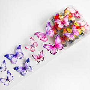 Fita Adesiva Transparente PET com Padrão de Borboleta Brilhante, Design Personalizado OEM para Suprimentos de Diário e Scrapbook - Product Image 1