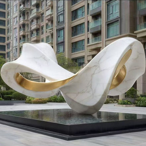 Escultura de Acero Inoxidable, Arte Abstracto Contemporáneo para Exteriores, Ideal para Propiedades, Parques e Instalaciones Comerciales, Metal Duradero - Product Image 5