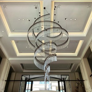 Lámpara de Araña de Lujo de Cristal y Acrílico con LED, Diseño Moderno Personalizado, Decoración Interior para Vestíbulo de Hotel, Villa, Escalera, Salón de Banquetes - Product Image 6