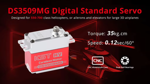 Wholesale KST DS3509MG 35kg 8.4V HV Digital Coreless Motor Metal Gear 25T Large Torque 30cc 120 Class RC Servos - Product Image 6