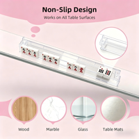 Ensemble de règle de placement antidérapante pour Mahjong avec support de Mahjong et tige de poussée, plateau portable pour Mahjong et support pour tuiles de Dominos