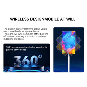 Televisor Portátil Inteligente Interactivo con Pantalla Táctil LED Android Recargable, Full HD 40-75Hz, Gabinete Blanco con Ruedas, Mini LED y LCD - Product Image 3