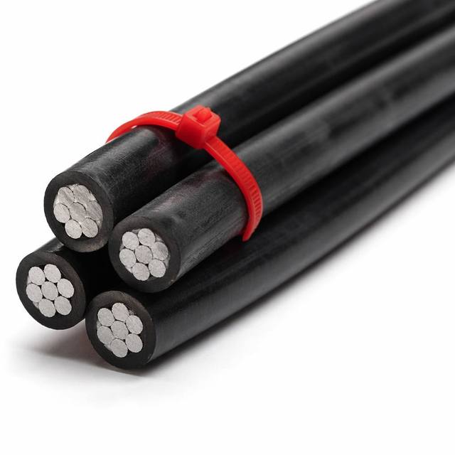 600V Stranded Triplex ABC Aerial Bundled Cable AAC Aluminum XLPE HDPE UV Resistant Overhead Service Drop AWG 2/0 4/0