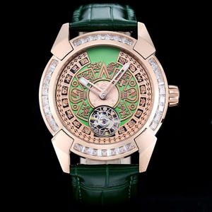 Montres mécaniques Totem variées, montre en acier inoxydable verte rétro tendance, idéale pour les vacances, montre-bracelet - Product Image 2