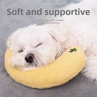 Coussin en forme de U pour chat et chien, motif uni, en coton PP doux, toutes saisons, tapis de couchage pour animaux de compagnie, Jiangsu